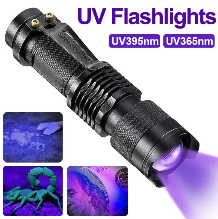 UV-LED-ficklampa – Ultraviolet belysning för fläckdetektering och husdjursurin-detektering