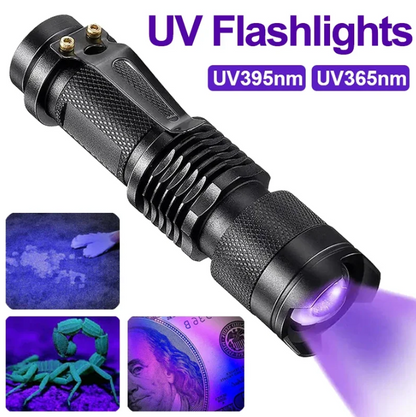 UV-LED-ficklampa – Ultraviolet belysning för fläckdetektering och husdjursurin-detektering