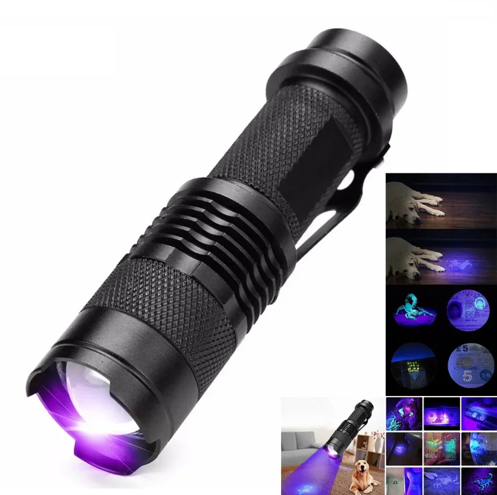 UV-LED-ficklampa – Ultraviolet belysning för fläckdetektering och husdjursurin-detektering
