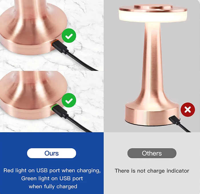 Tidlös Trådlös LED-Bordslampa