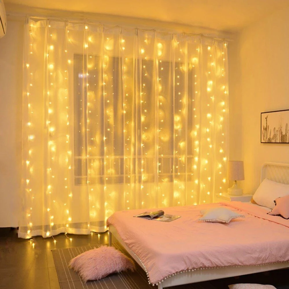 Royaleva Fairy Curtain Lights - Vattentålig med 8 Belysningslägen