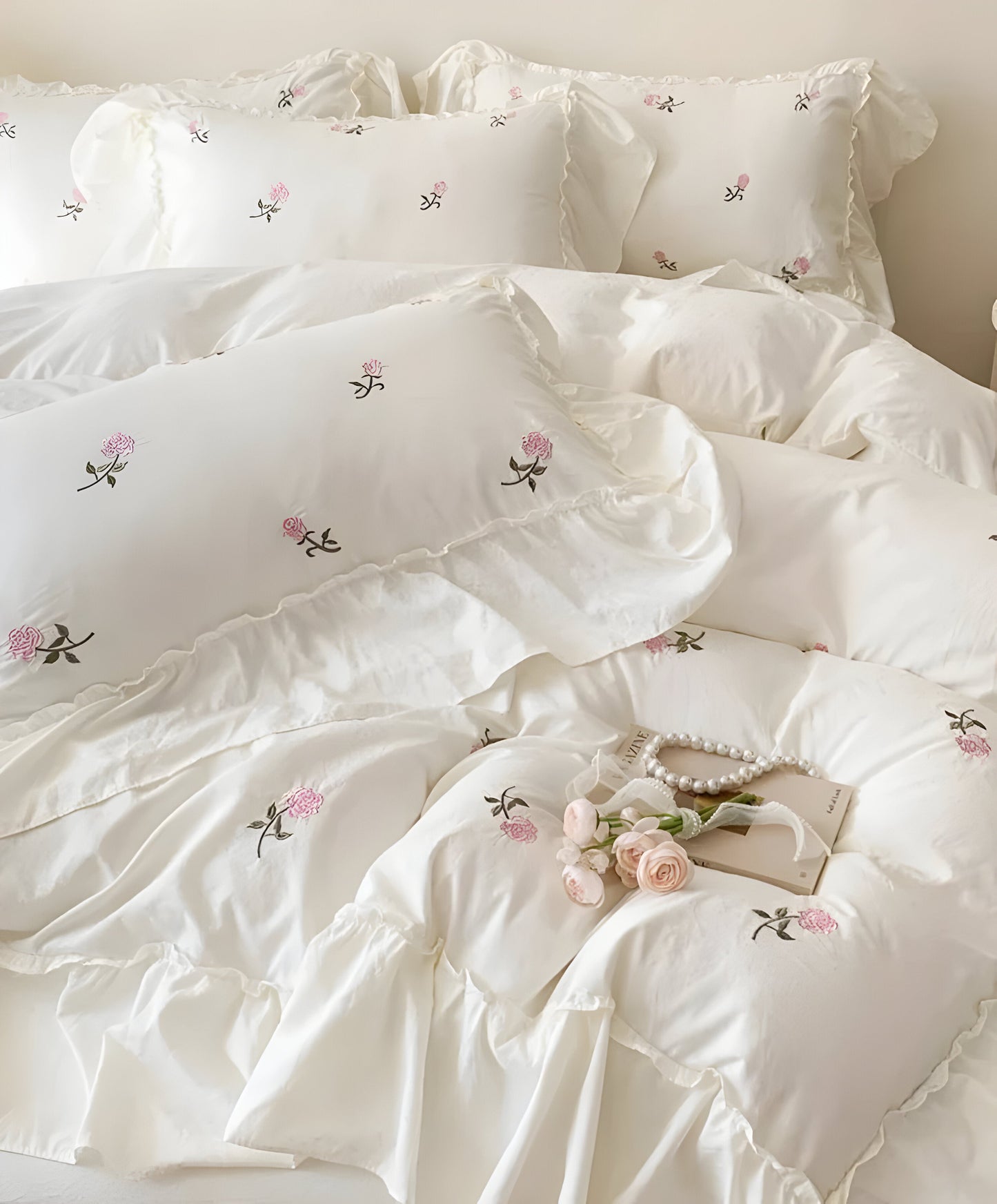 Rosabelle Set - Rosamönstrad Sängkläderset