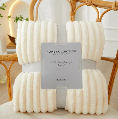 Bredrandig Flanell-Fleece-pläd