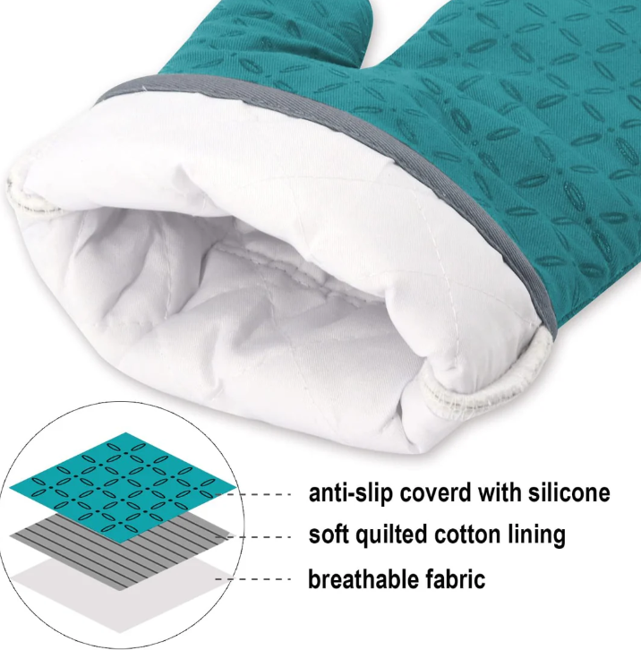 6-delat set värmebeständiga grytvantar och grytlappar