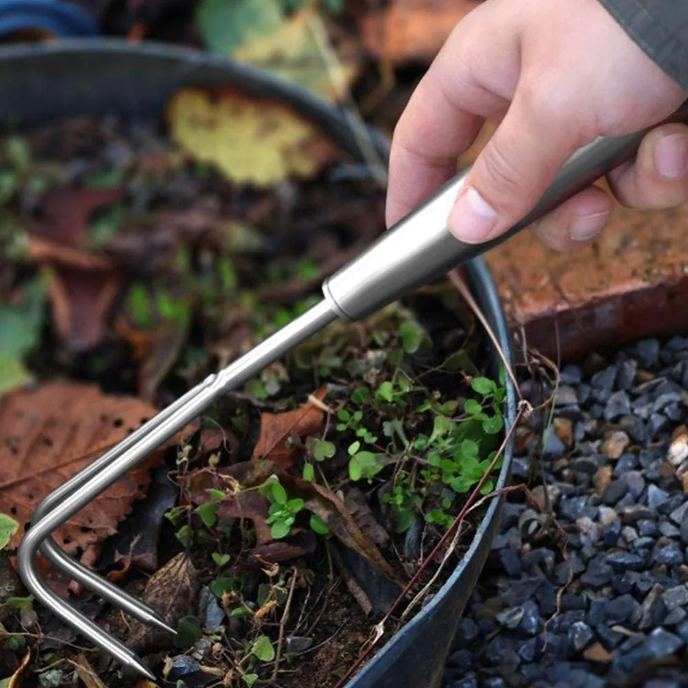 Carvallo ogräsjäter i rostfritt stål | 29 cm handverktyg | Ergonomisk & rostfri | För trädgård, rabatter & grönsaksodling
