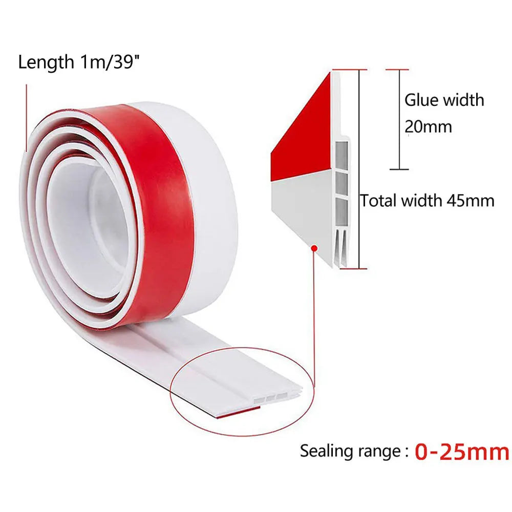 Carvallo Dörrdragluftstoppare Undertürsdämpning | Kyl-, Buller- & Dragluftsskydd | Självhäftande Dörrbottenlist Invändig & Utvändig