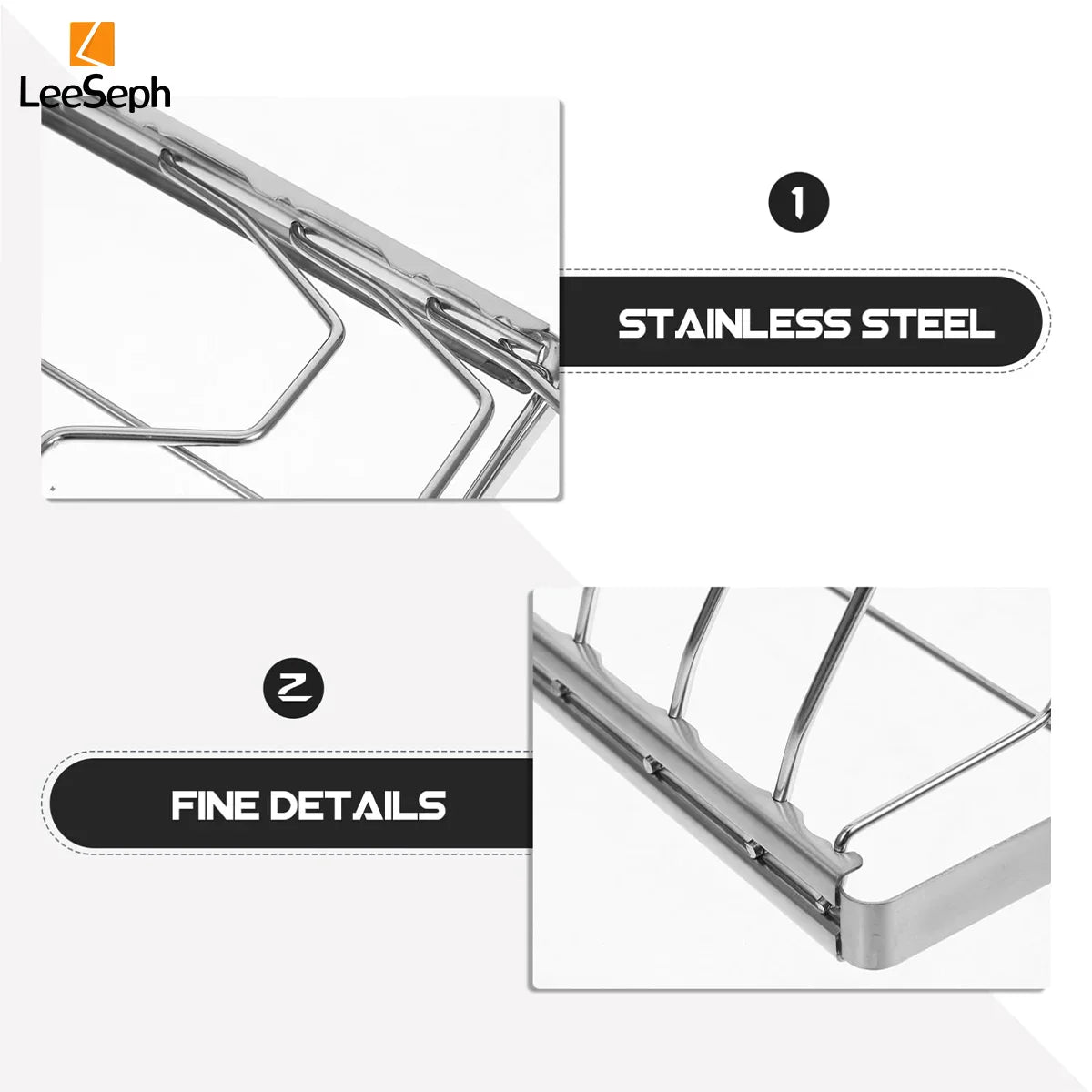 Carvallo Pro rostfria ribbhållare | Non-stick & hållbar | För BBQ, grill och ugn | Perfekt för saftiga revben