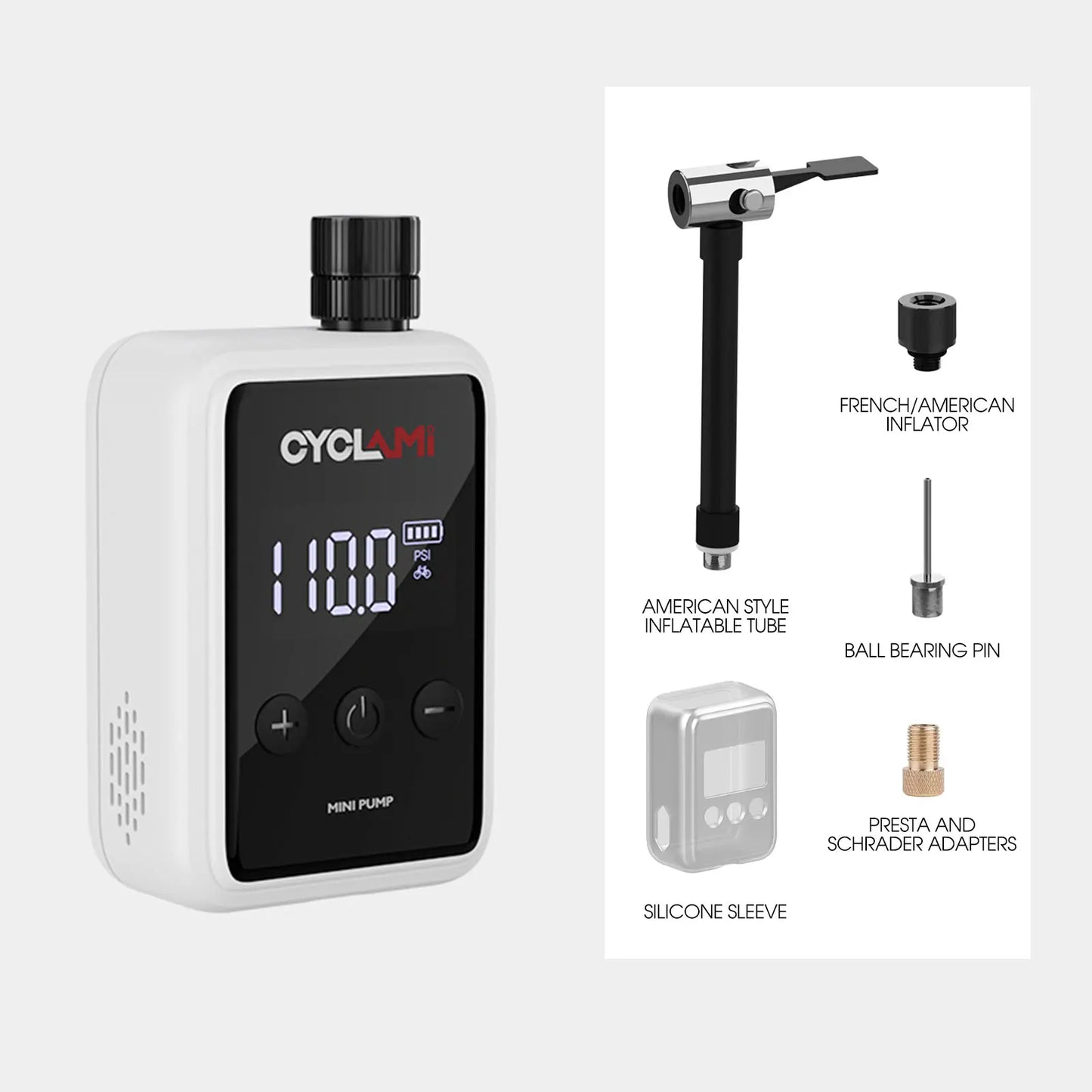 Carvallo Pro Elektrisk Luftpump | 150 PSI Högtryck | Bärbar Mini-Kompressor för cykel, bil & boll | USB-laddning