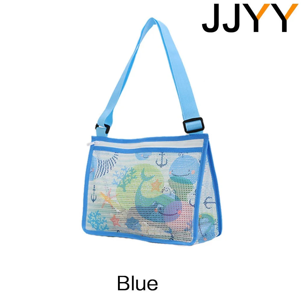Carvallo Kids Fällbar Strandväska för Barn | Nätväska för Snäckor & Leksaker | Justerbar Bärrem & Dragkedja – 25×20×10 cm
