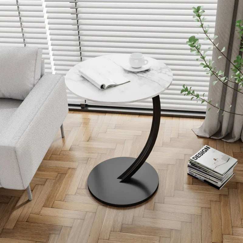 Avelyne Cirka | Förstärkt Rund Side Table för Vardagsrum &amp; Sovrum
