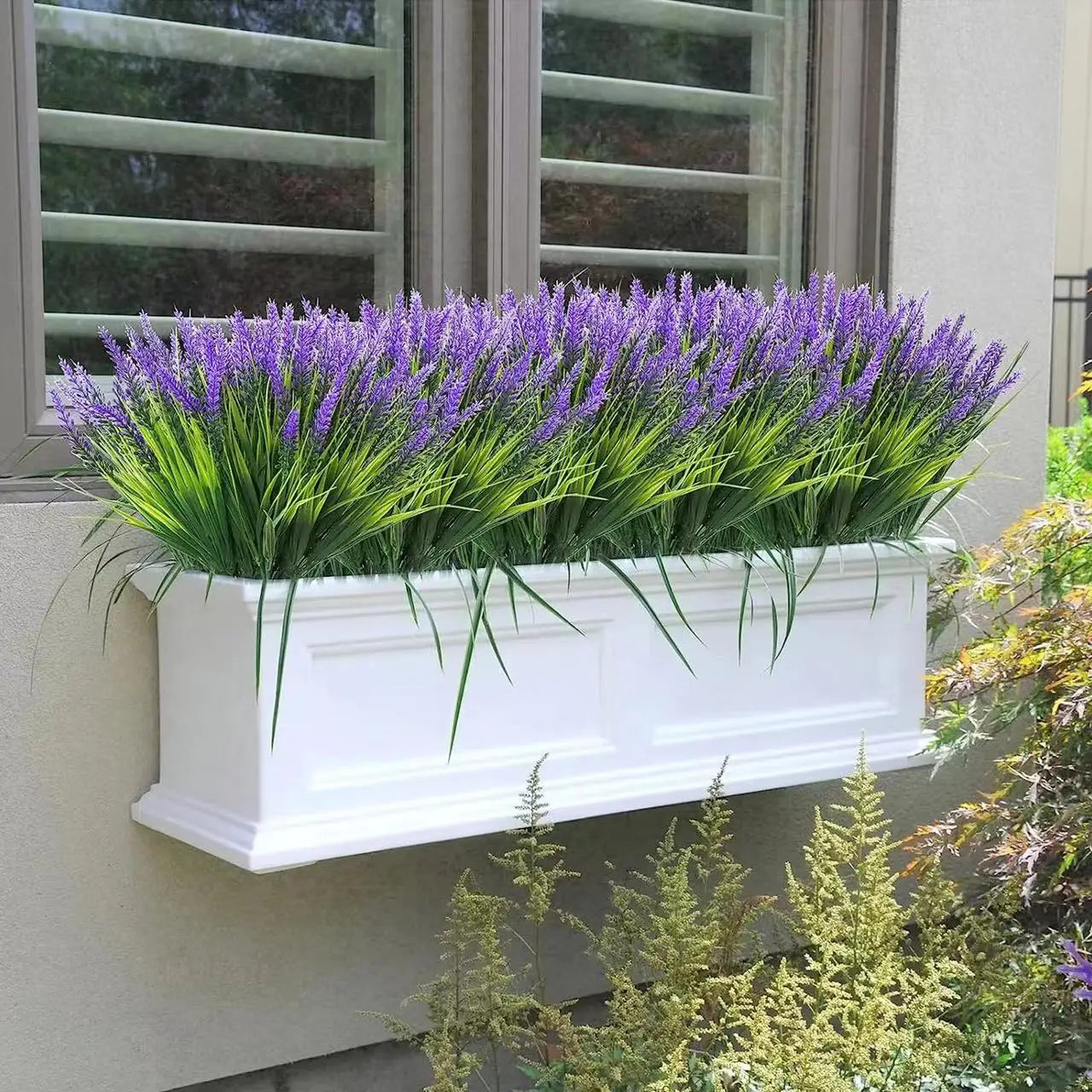 Carvallo Künstlicher Lavendelstrauß | 5-gren | Realistische Blüten & Blätter | 38 cm Höjd | För vardagsrum, balkong & trädgård