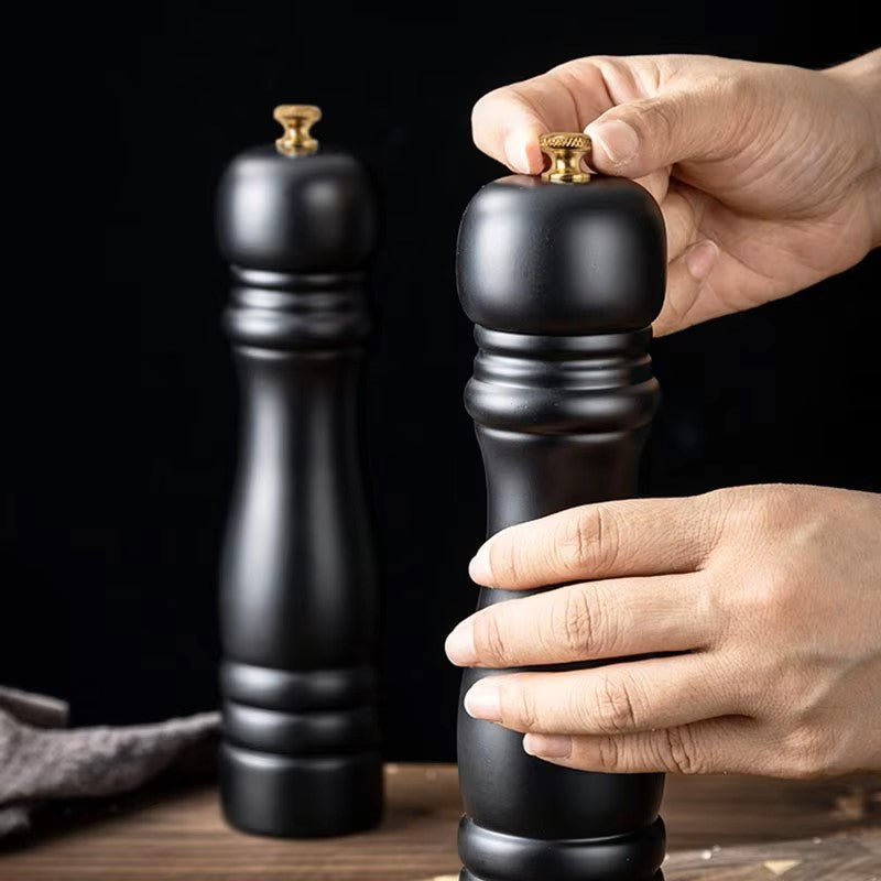 Salt- och pepparkvarnset – Manuell kryddkvarn i trä med keramiskt malsystem &amp; justerbar malgrad