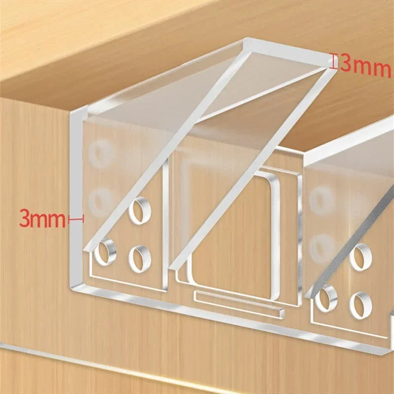 Carvallo ClearFix | Transparent shelf and drawer divider | For cabinets, compartments & bookshelves | 15×7 cm