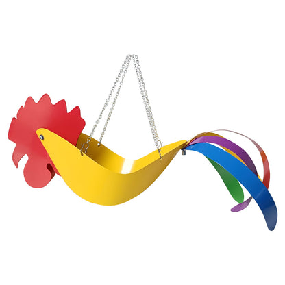 Färgglad Hängande Planteringsskål i Hönsdesign – Dekorativ Blomsterhängare för Trädgården