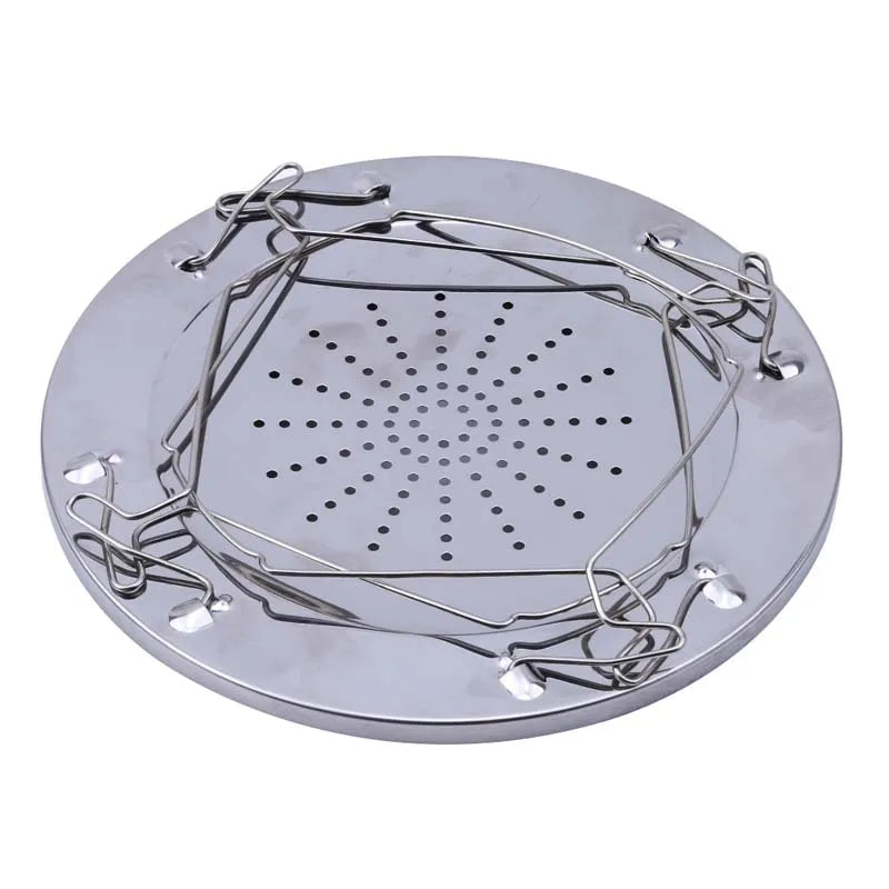 Carvallo rostfritt stående stöd för campingkök | Ø 22 cm | Stabilt & värmebeständigt | För utomhus & grill