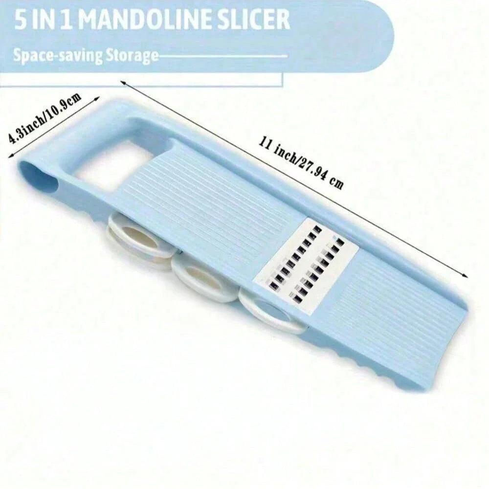 Carvallo 5-i-1 Grönsaksrivare & Rive | Multifunktionell Kökshyvel med Uppsamlingbehållare | Manuell, Säker & Kompakt | För Frukt, Potatis & mer