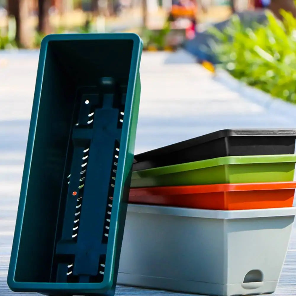 Carvallo planter box | For balcony railing | With drainage tray & suspension | Robust & weatherproof