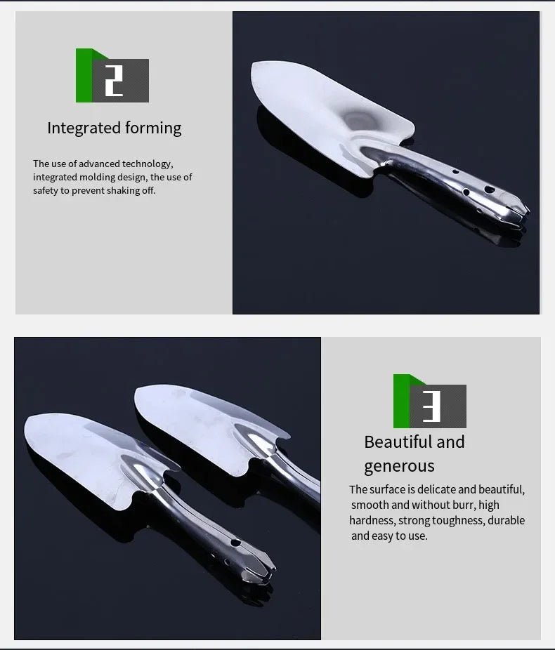 Carvallo Trädgårdsspade i rostfritt stål | Liten handspade för blomjord och planteringsarbete | Idealisk för suckulenter, krukor och trädgårdsarbete