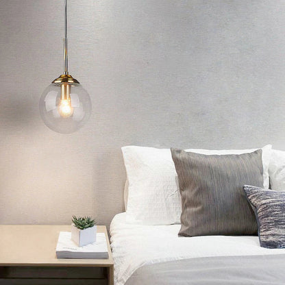 Modern nordisk glaspendellampa – stilfull kökspendelbelysning med metallfäste för vardagsrum och matsalar