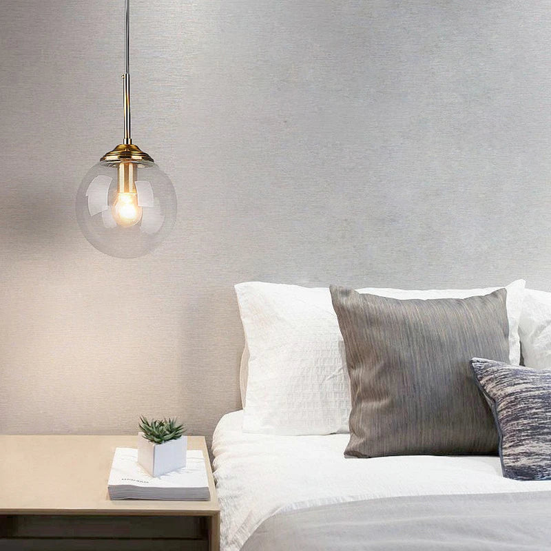 Solvyn Era | LED-Glaspendellampa med metallaccent för sovrum och matplats