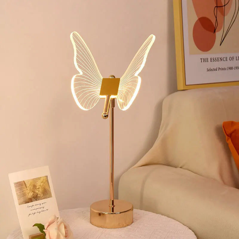 RetroGlow - LED Fjäril Bordslampa i Vintage Design för Vardagsrum &amp; Kontor