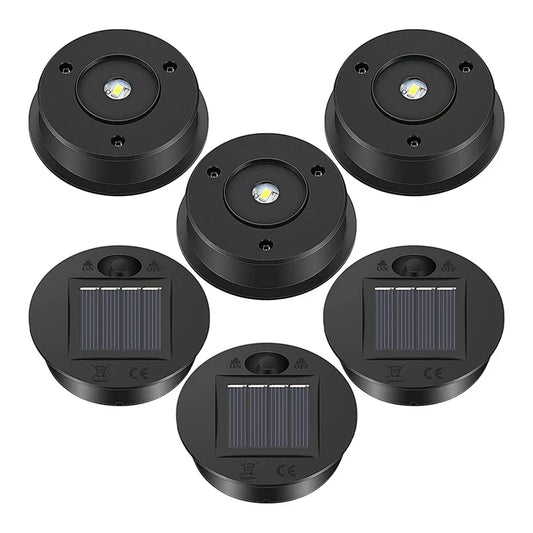 Carvallo 6-pack Sol-ersättningslock för trädgårdslampor | Ø 7 cm | LED-lampor med solpanel | Vattentät & Automatisk
