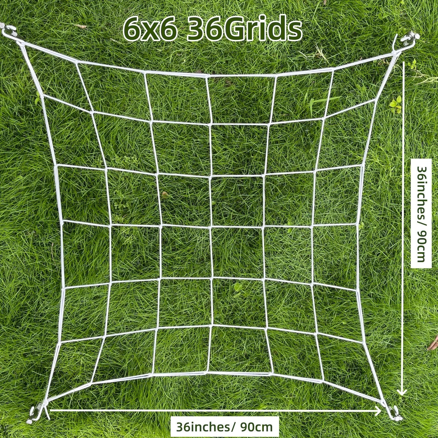Carvallo Net | Elastiskt klätternät med krokar | 10 × 10 cm maskor | För växthus, växter och hydroponik