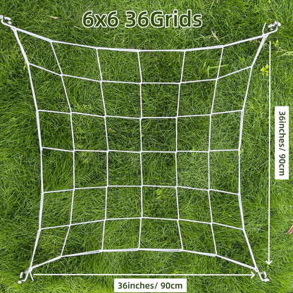 Carvallo Net | Elastiskt klätternät med krokar | 10 × 10 cm maskor | För växthus, växter och hydroponik