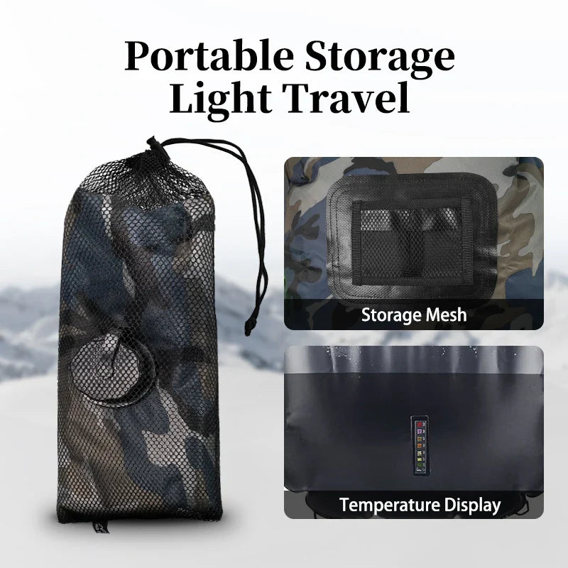 Carvallo SunFlow | 20L volym | Bärbar & Självuppvärmande | Med duschhuvud & slang