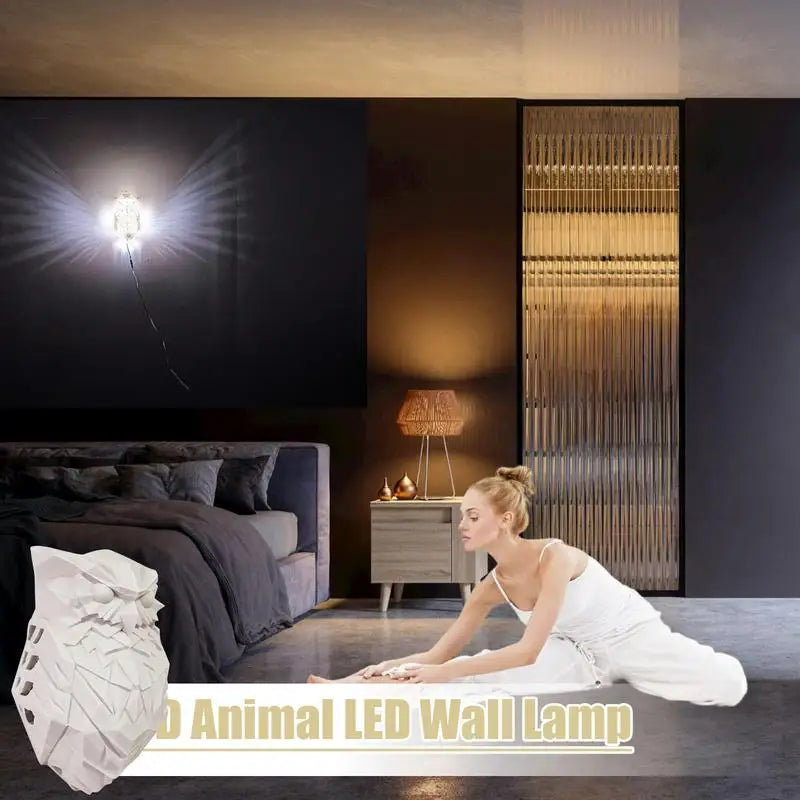 UggLjus - 3D Uggliformad Vägglampa för Sovrum och Hall