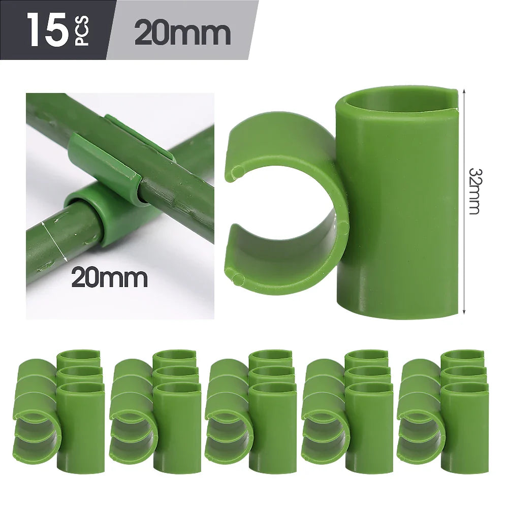 Carvallo Connect | 15-pack krysskopplingar för växtstöd | För .8–2.0 cm stänger | Justerbara klämmor för spaljéer & växtstöd