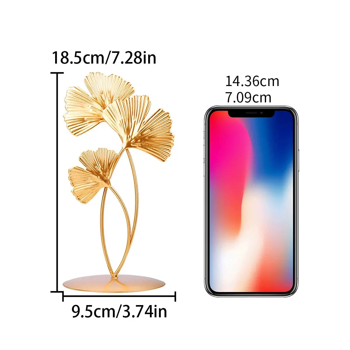 Metalliska Blad Ornament - Elegant och Modern