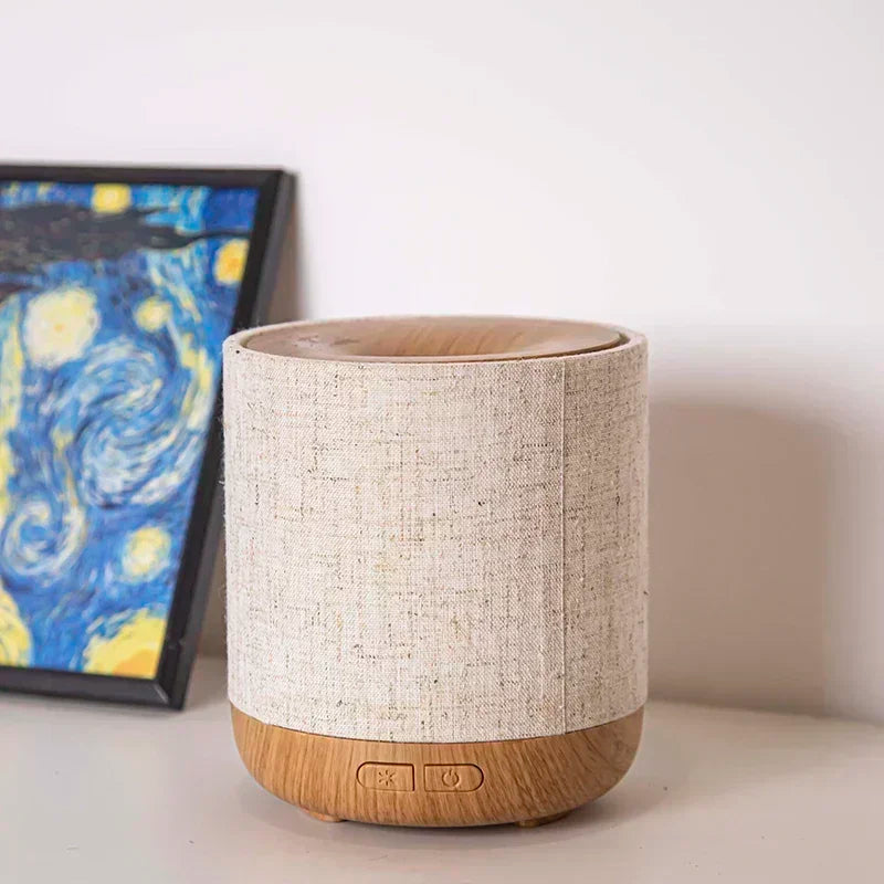 Carvallo – Stilig Stoff Aromaterapi Diffuser med Belysning och Luftrumstillförsel