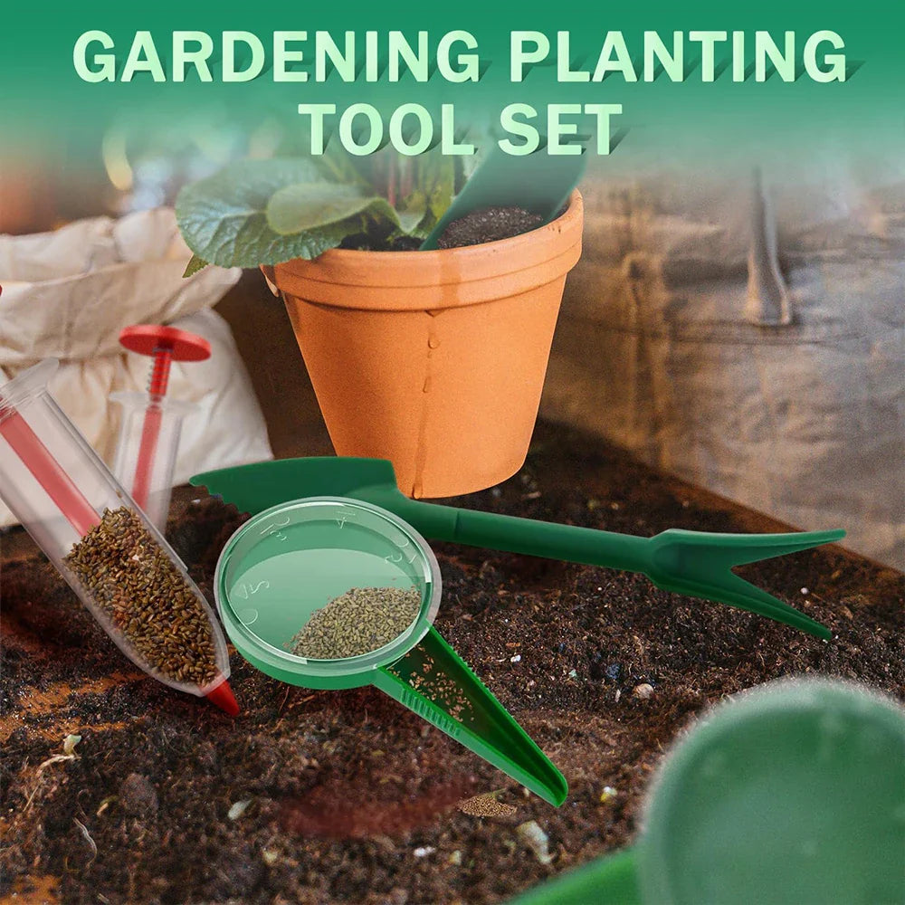 Carvallo Såhjälpare Set 4/7-delar | Växthjälp med 12-håls såmall | Vattentålig & Stabil | Trädgårdsverktyg för precis sådd