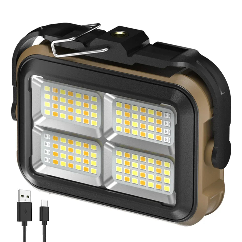 Carvallo Pro Solar-Arbetslampa | 3600 mAh Powerbank | 1000 Lumen | Färgtemperatur justerbar | Sol- & USB-C-laddning | IPX4 Vattentålig