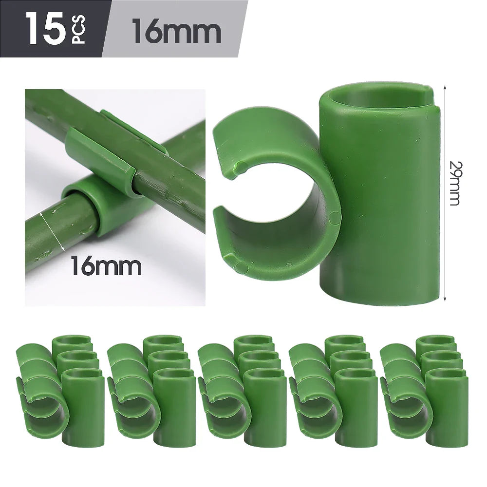 Carvallo Connect | 15-pack krysskopplingar för växtstöd | För .8–2.0 cm stänger | Justerbara klämmor för spaljéer & växtstöd