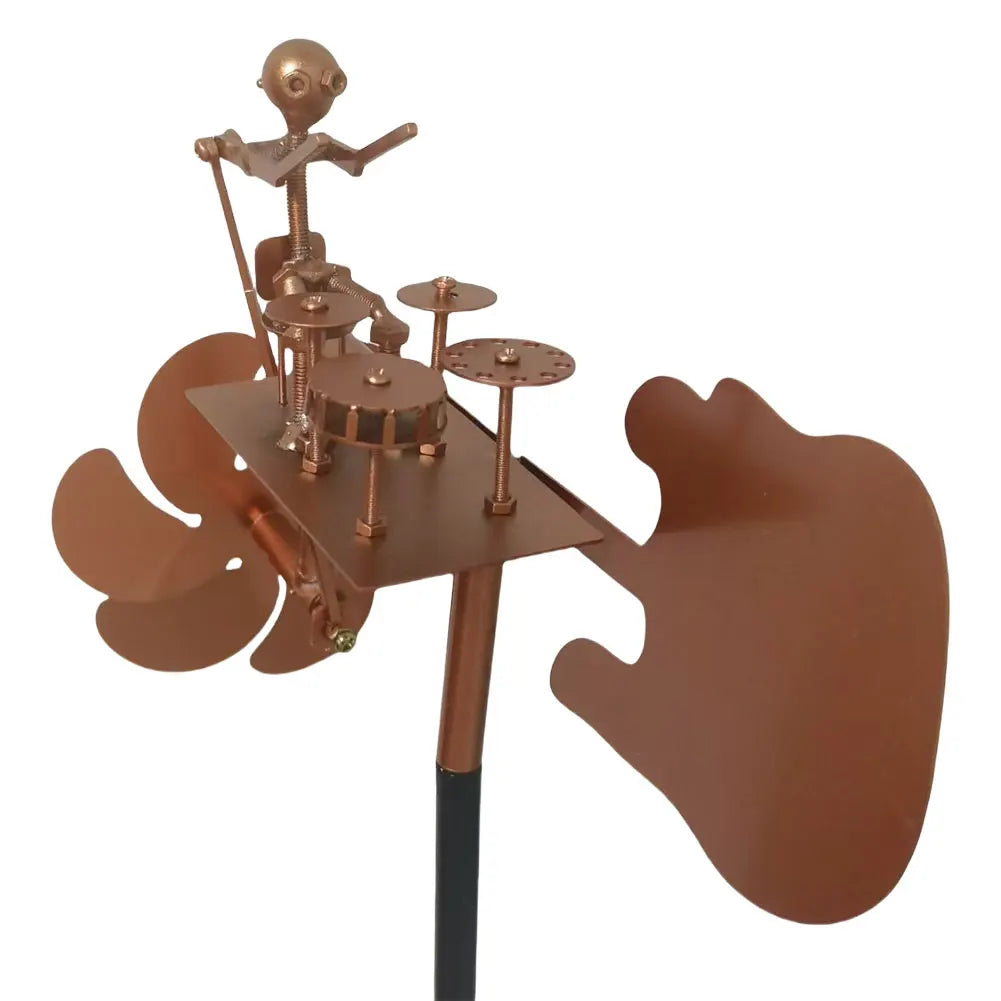 Carvallo Metall Vindspel Gitarr | Handgjord Vindskulptur | Rock Dekor för Trädgård & Terrass | 28 × 17 cm