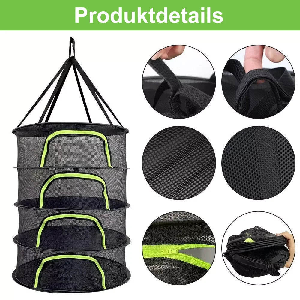 Carvallo Växttork nät | 4–8 nivåer | Fällbar & Vattentålig | Med tillbehör & Bärväska