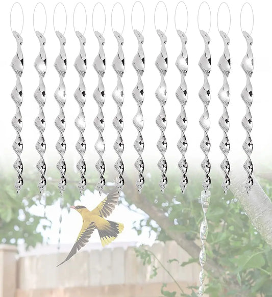 Carvallo-Drehstäbe BirdGuard Reflect 12-pack | 30 cm | Reflekterande trädgårdsdekoration | Skrämmer bort fåglar & skyddar frukt, grönsaker & rabatter