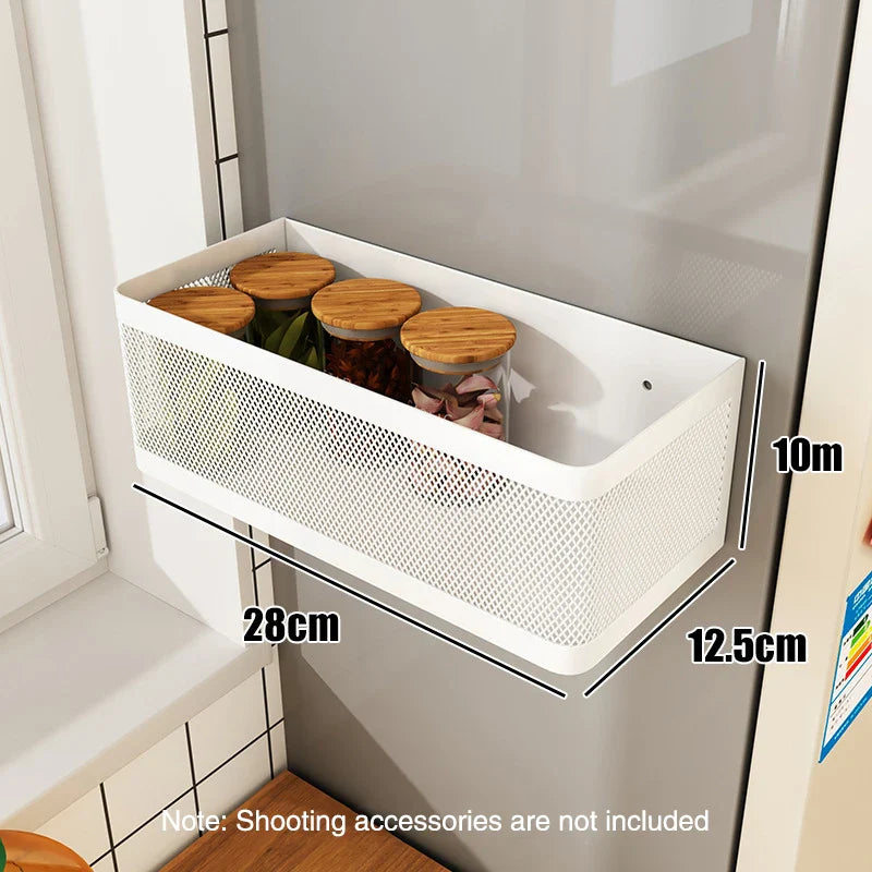 Carvallo FerroFix | Stark vidhäftning utan borrning | Rostfritt stål köksregal för kylskåp & metallytor