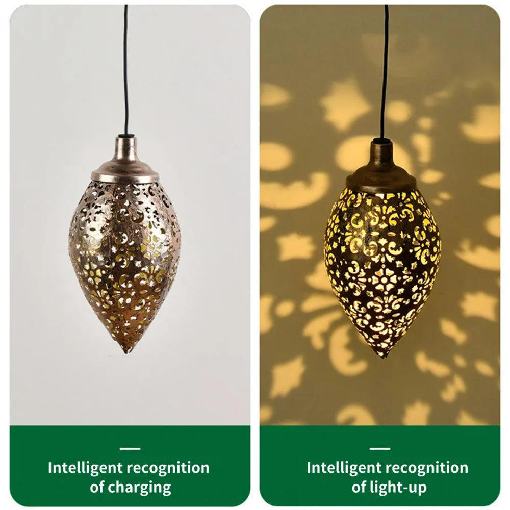 Carvallo SolArt Solär Trädgårdslampa Droppform | Vattentät & Projektionseffekt | Metall | För Balkong, Terrass & Utomhusområde