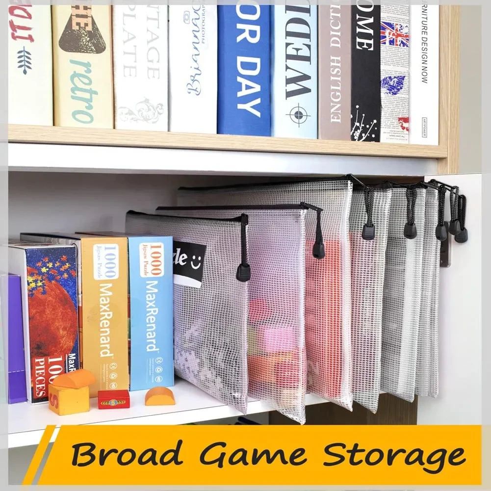 Carvallo SortiFlex | 10-delat set | Transparanta dragkedjefickor i flera storlekar | Vattentåliga & Rivtrånga