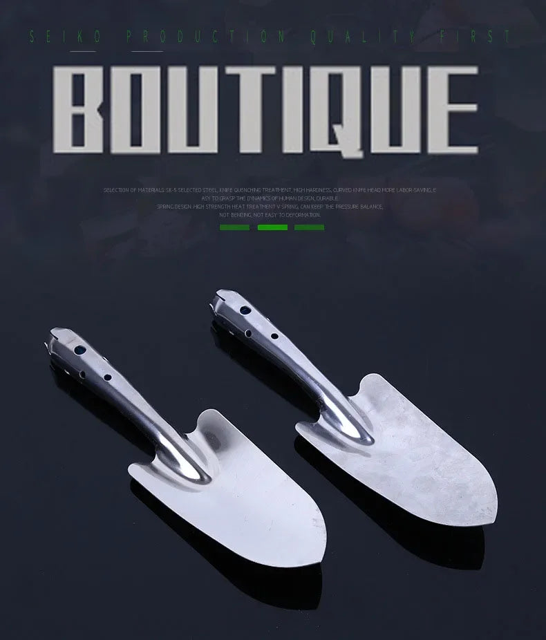 Carvallo Trädgårdsspade i rostfritt stål | Liten handspade för blomjord och planteringsarbete | Idealisk för suckulenter, krukor och trädgårdsarbete