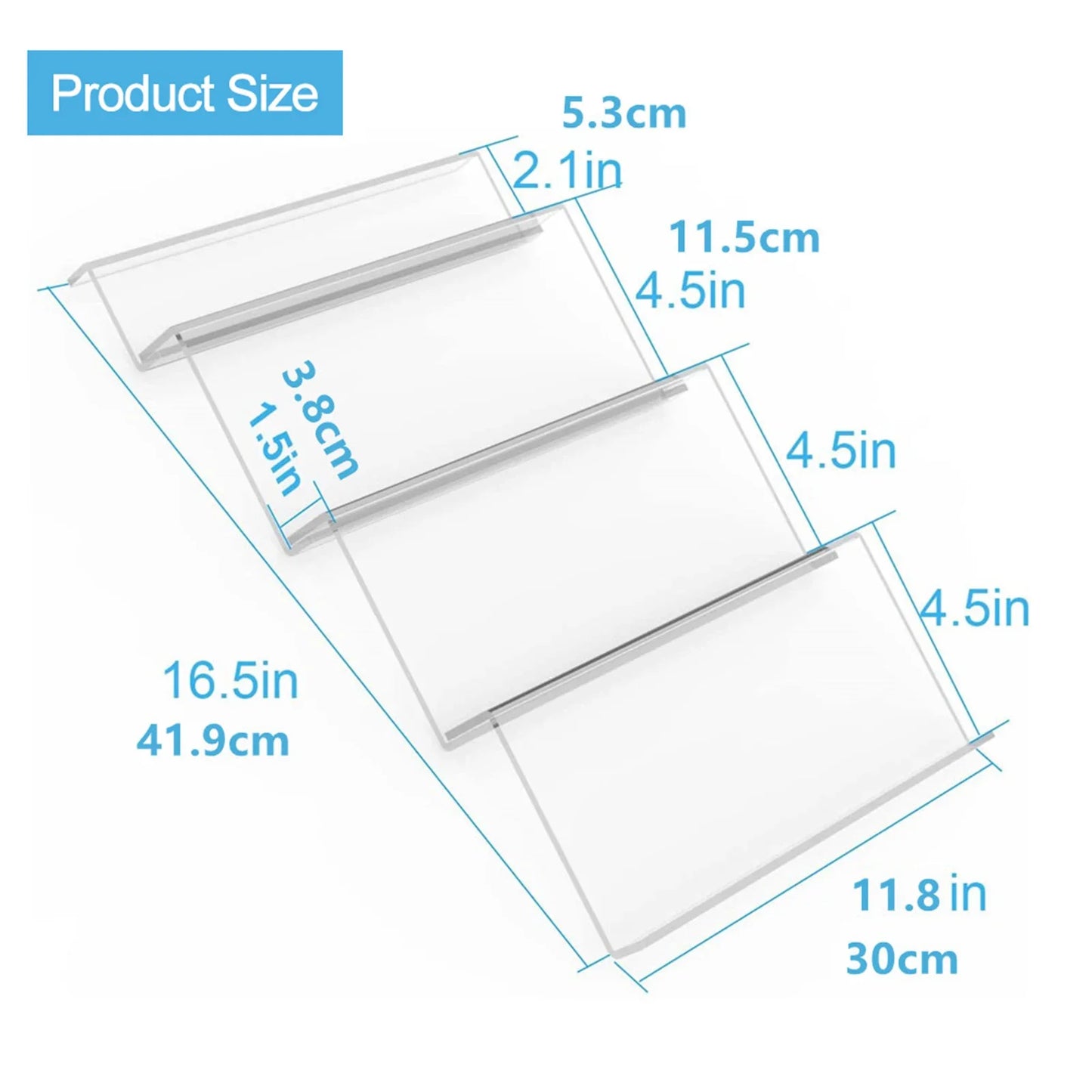 Carvallo SpiceView | Sned akrylhylla för bättre översikt | 4-delars set | 41,9 × 30 × 3,8 cm