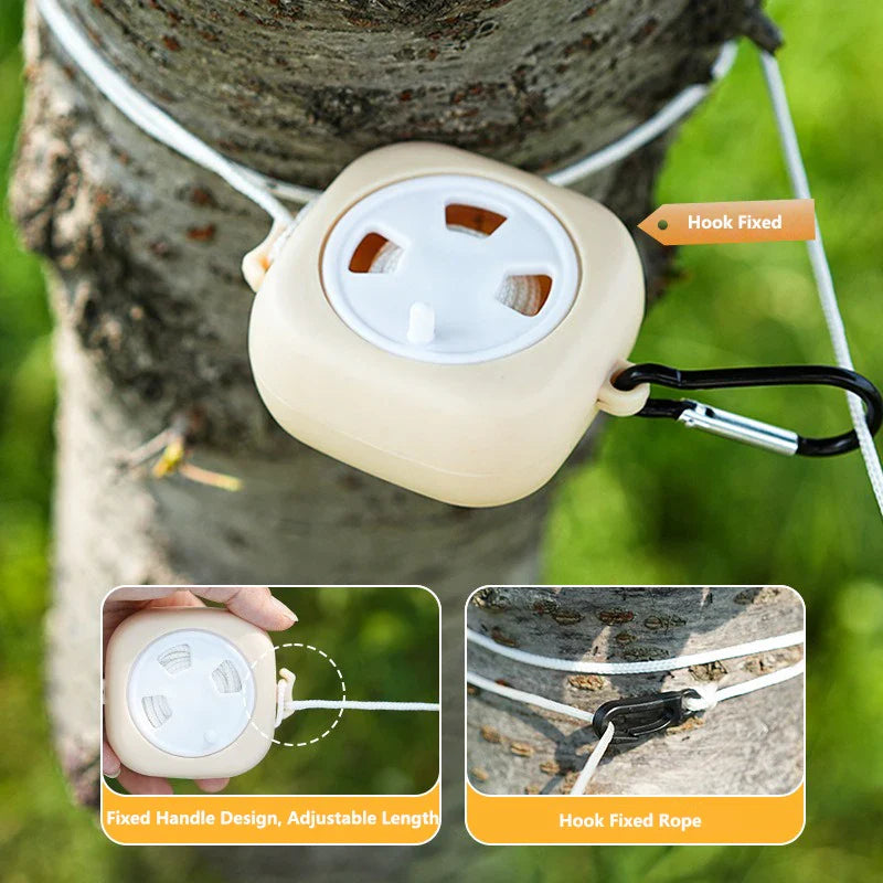 Carvallo tvättlina TravelTendu | 10 m utdragbar med 10 stoppare | För camping, balkong, bad & utomhusäventyr