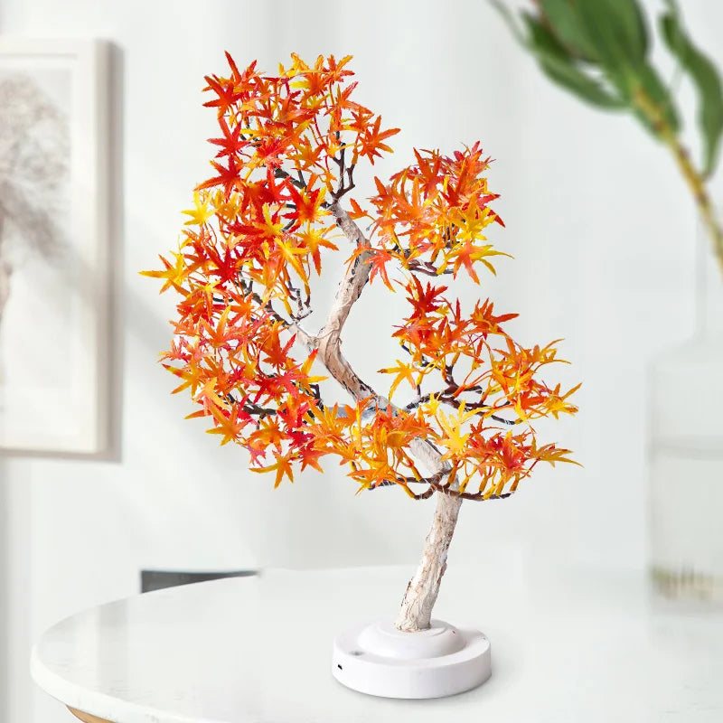 LumiLeaf - LED Lönn Bonsai Lampa – Stämningsfull Bordslampa för Vardagsrum och Sovrum