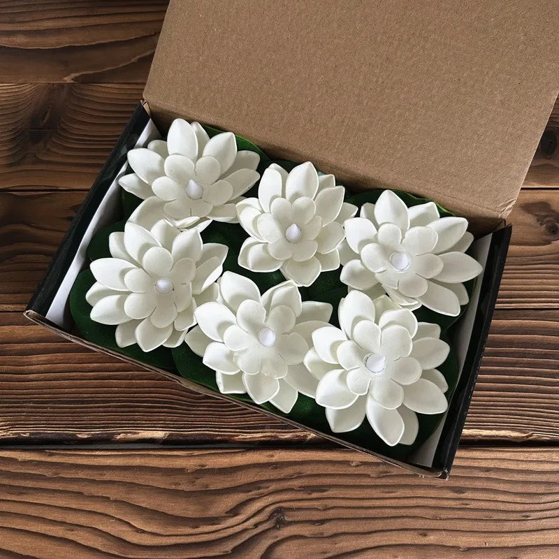 Carvallo Lotuslampa LUMILYA | LED Vattensensor | Varmvitt ljus | För damm, trädgård & fester