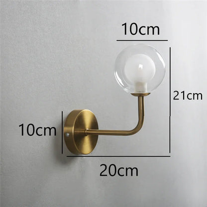 NordicLuxe - Glas Vägglampa - Modern LED Lampa för Sovrum och Vardagsrum