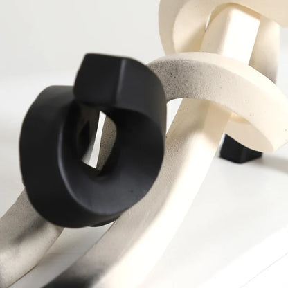 Abstract Minimalist Vridna Siamesisk Katt Skulptur för Heminredning