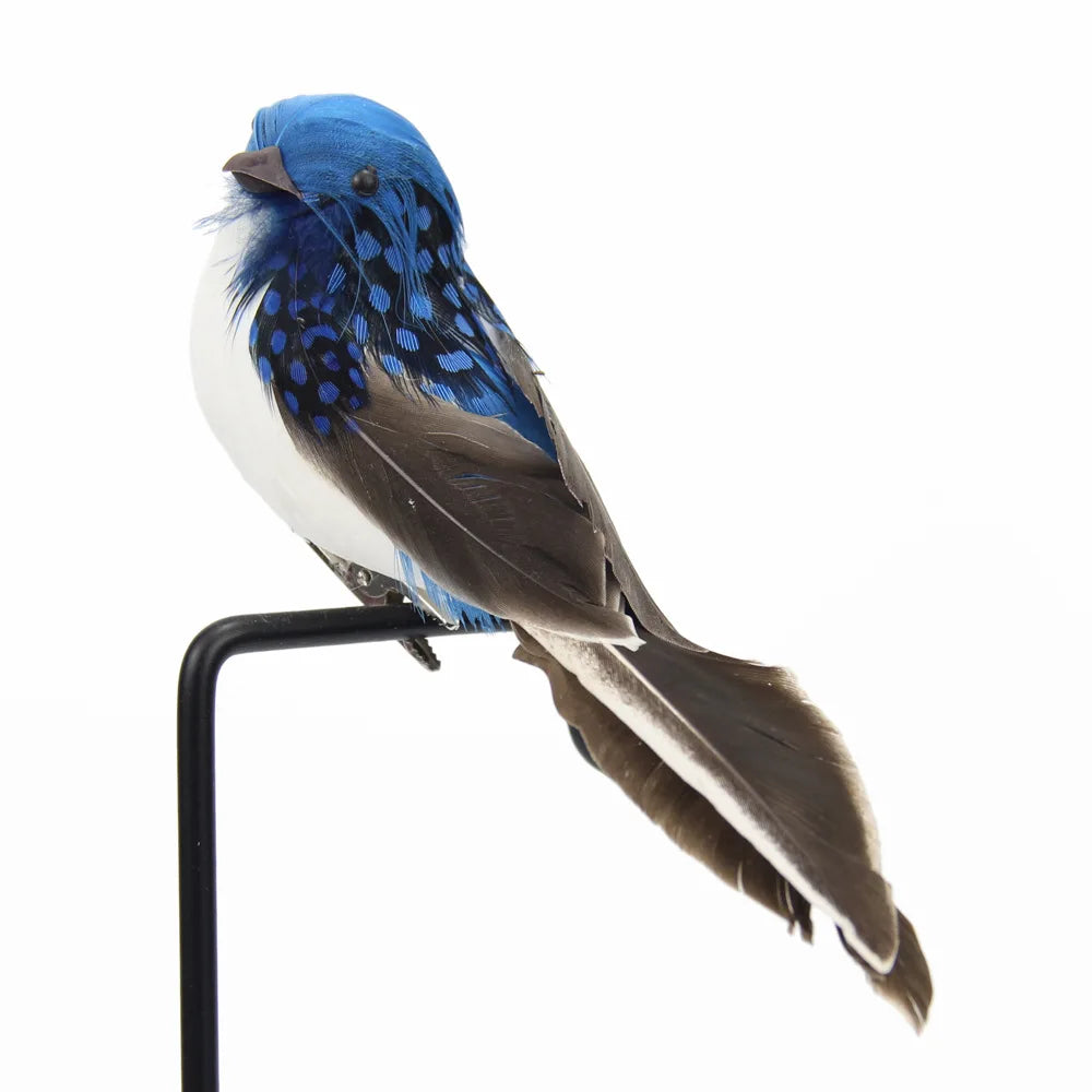 Carvallo ClipBird Dekorationsfågel med fjäder & klämma | 16x4x6 cm | För växter, kransar & inredningsidéer | I 4 färger